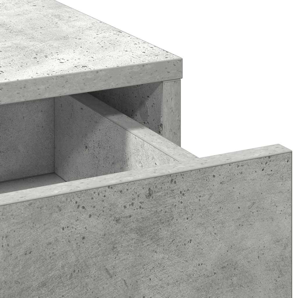 Dressing Table with Drawer 3 pcs Concrete Grey Engineered Wood
