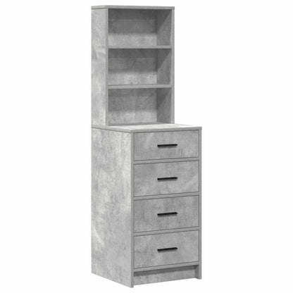 Dressing Table with Drawer 3 pcs Concrete Grey Engineered Wood