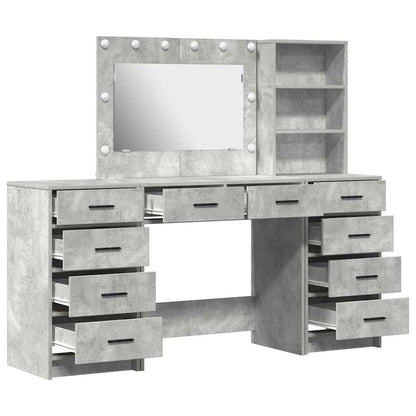 Dressing Table with Drawer 3 pcs Concrete Grey Engineered Wood