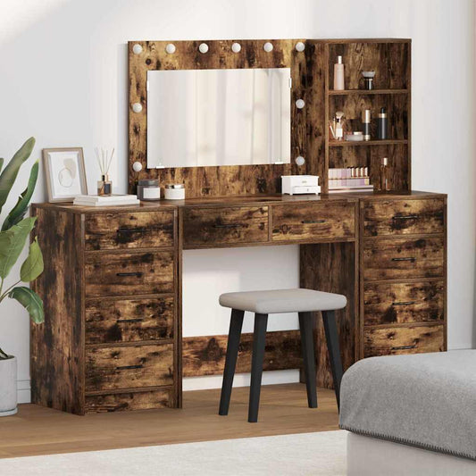 Dressing Table 3 pcs Smoked Oak 78.5 x 41 x 135 cm