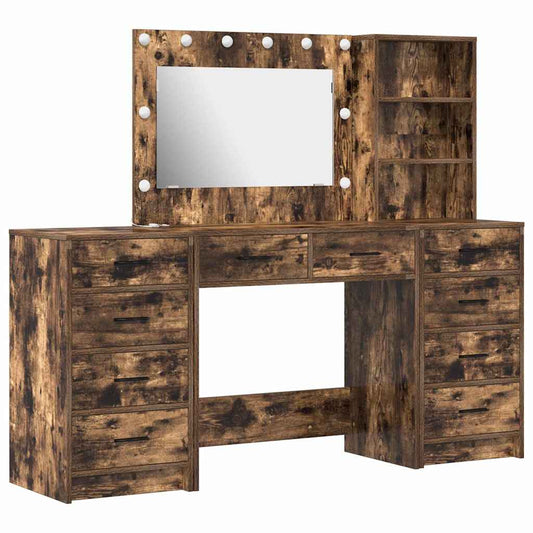 Dressing Table 3 pcs Smoked Oak 78.5 x 41 x 135 cm