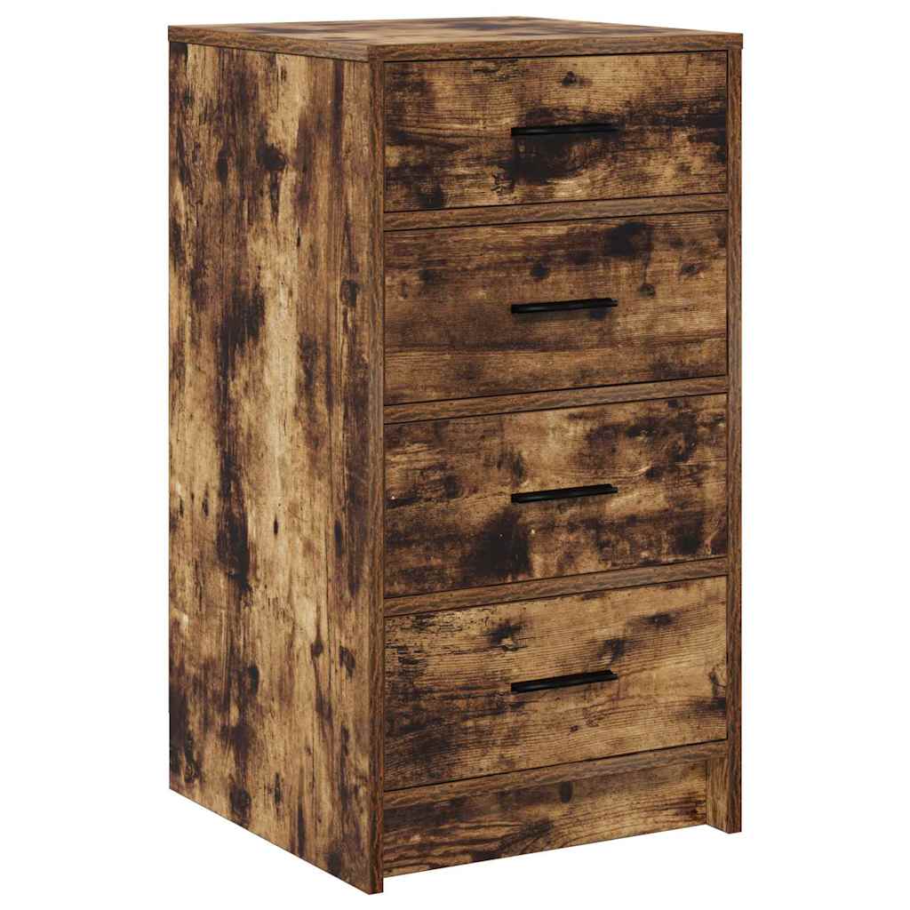 Dressing Table with Drawer 3 pcs Smoked Oak Engineered Wood