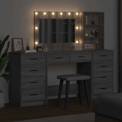 Dressing Table with Drawer 3 pcs Grey Sonoma Engineered Wood