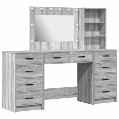 Dressing Table with Drawer 3 pcs Grey Sonoma Engineered Wood