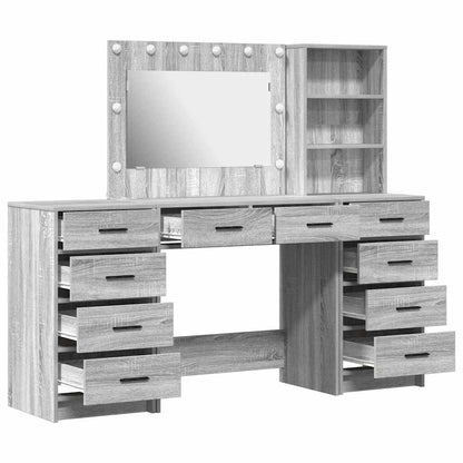 Dressing Table with Drawer 3 pcs Grey Sonoma Engineered Wood