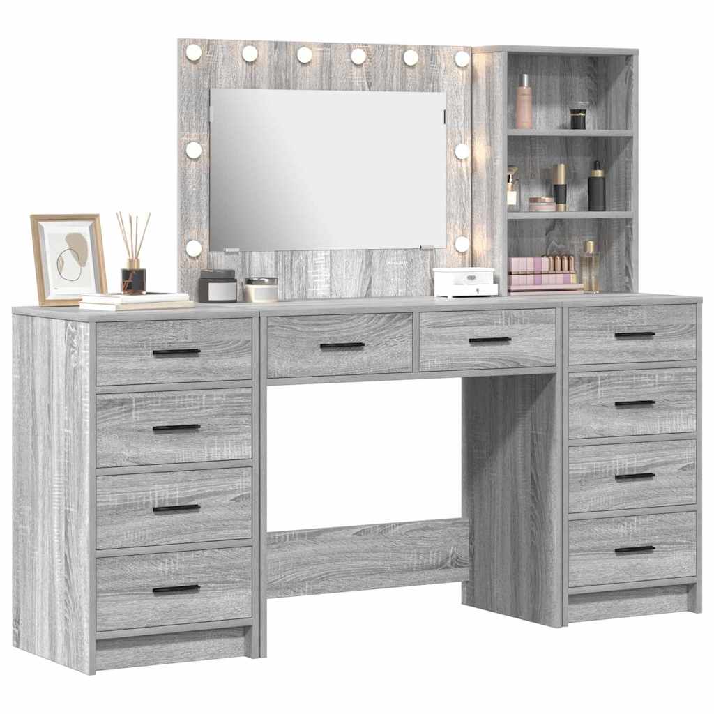 Dressing Table with Drawer 3 pcs Grey Sonoma Engineered Wood