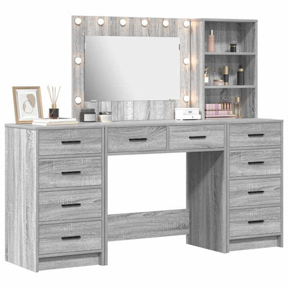 Dressing Table with Drawer 3 pcs Grey Sonoma Engineered Wood