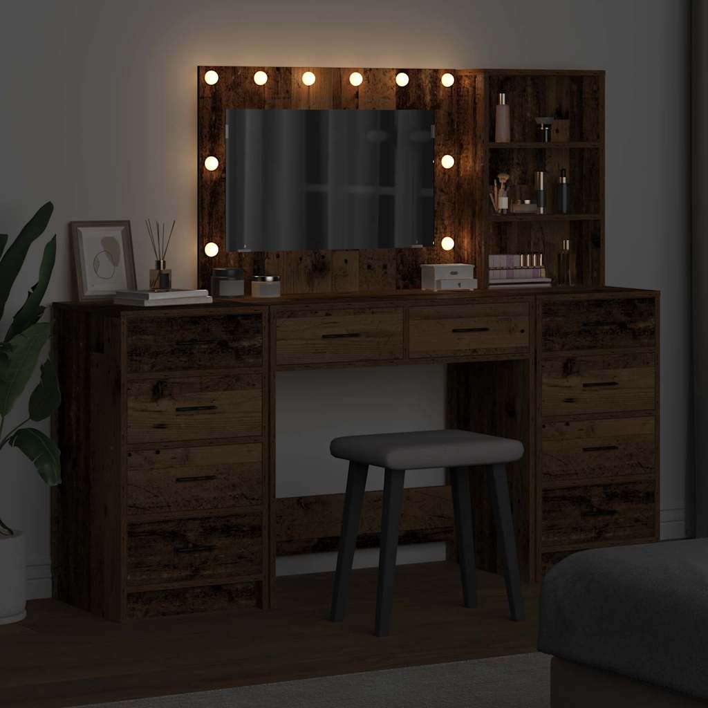Dressing Table 3 pcs Brown 40 x 41 x 135 cm Engineered wood