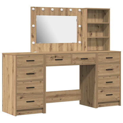 Dressing Table with Drawer 3 pcs Artisan Oak Engineered Wood
