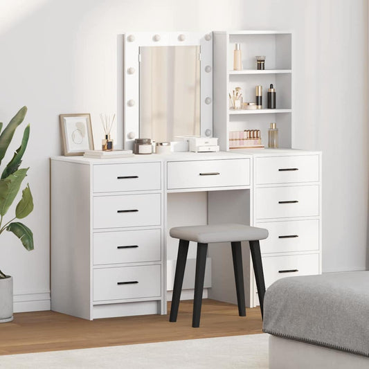 Dressing Table 3 pcs White 40 x 41 x 135 cm Engineered Wood
