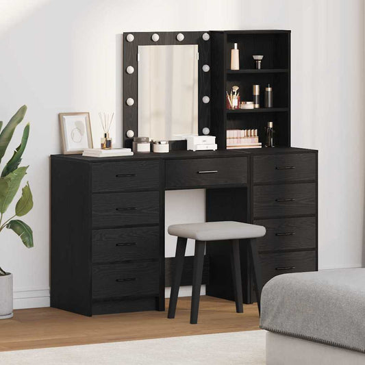 Dressing Table 3 pcs Black 40 x 41 x 135 cm Engineered Wood