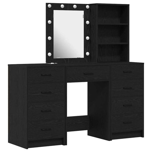 Dressing Table 3 pcs Black 40 x 41 x 135 cm Engineered Wood
