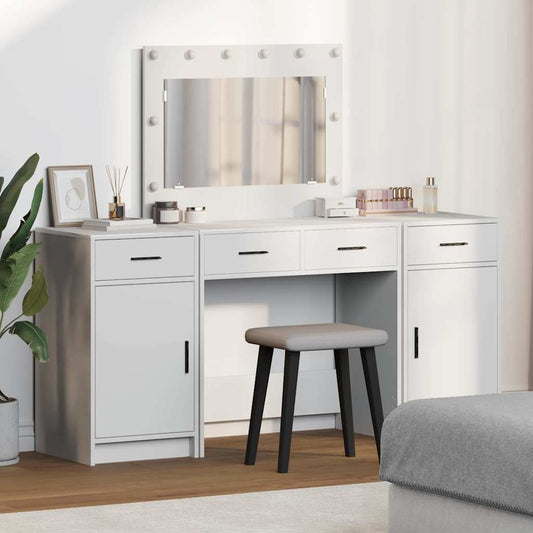 Dressing Table 3 pcs White 78.5 x 41 x 135 cm Engineered Wood