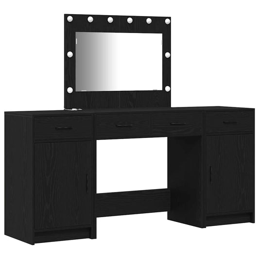 Dressing Table 3 pcs Black 78.5 x 41 x 135 cm Engineered Wood