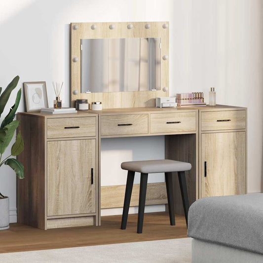 Dressing Table 3 pcs Brown 78.5 x 41 x 135 cm Engineered Wood