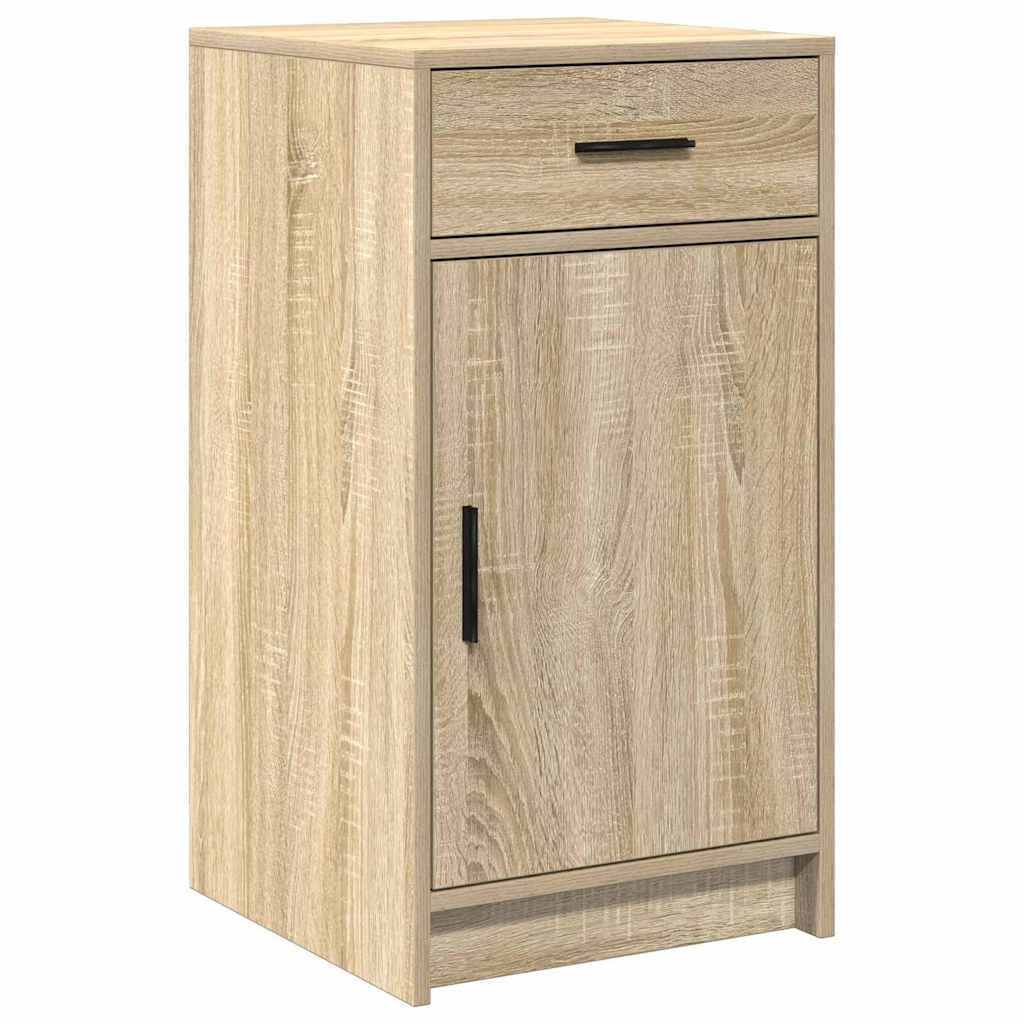 Dressing Table with Mirror Lights 3 pcs Brown Engineered Wood