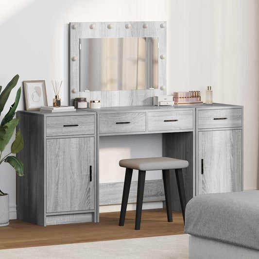 Dressing Table 3 pcs Grey 78.5 x 41 x 135 cm Engineered Wood