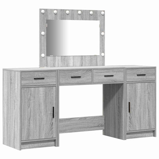 Dressing Table 3 pcs Grey 78.5 x 41 x 135 cm Engineered Wood