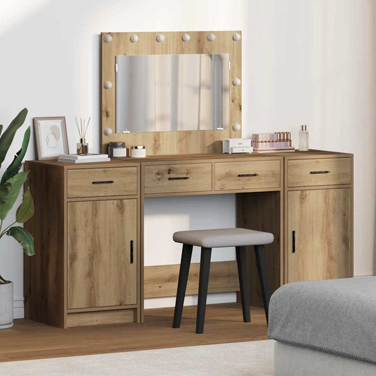 Dressing Table 3 pcs Brown 78.5 x 41 x 135 cm Engineered Wood