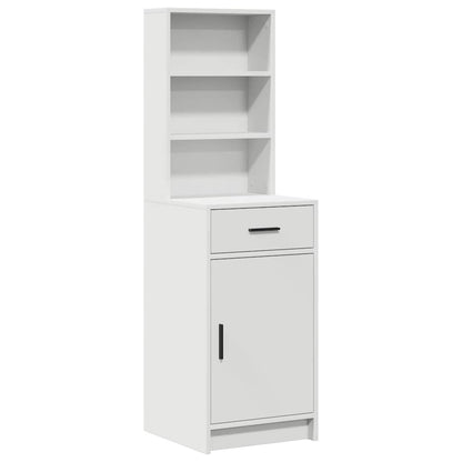 Dressing Table with Mirror Lights 2 pcs White Engineered Wood