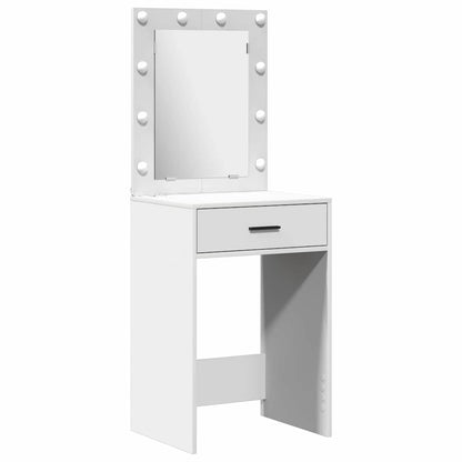 Dressing Table Set with Drawer 2 pcs White Engineered Wood