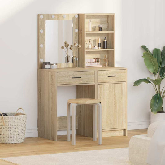 Dressing Table Set 2 pcs Sonoma Oak Engineered Wood