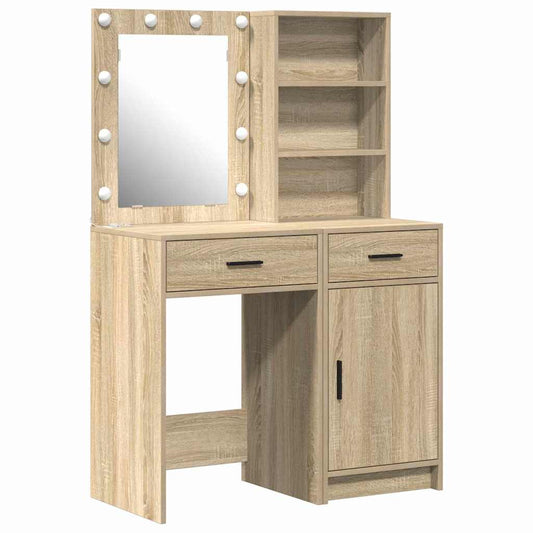 Dressing Table Set 2 pcs Sonoma Oak Engineered Wood