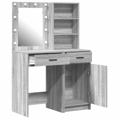 Dressing Table Set with Shelf 2 pcs Grey Sonoma Engineered Wood