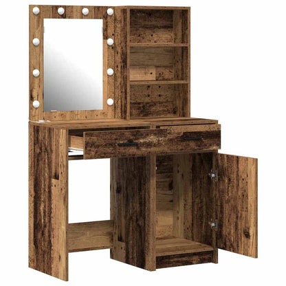 Dressing Table Set with Drawer 2 pcs Old Wood Engineered Wood