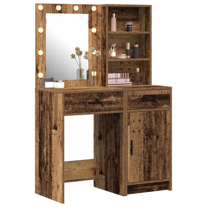 Dressing Table Set with Drawer 2 pcs Old Wood Engineered Wood