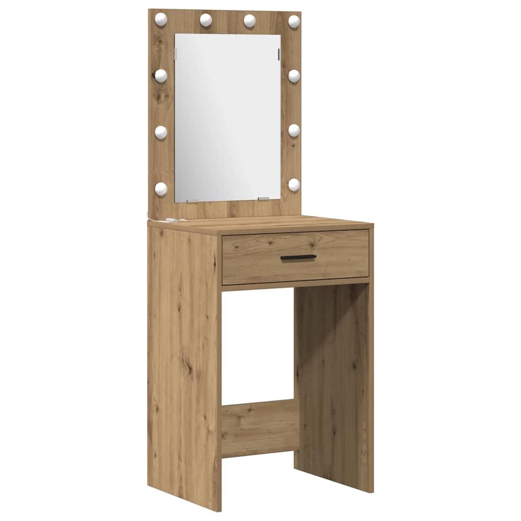 Dressing Table Set with Shelf 2 pcs Artisan Oak Engineered Wood