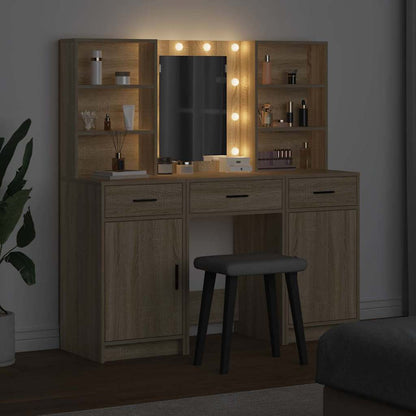 Dressing Table Set with Drawer 3 pcs Sonoma Oak Engineered Wood