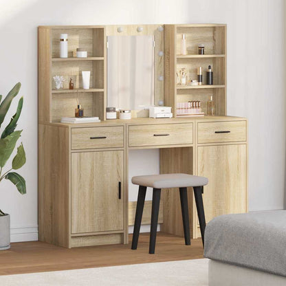 Dressing Table Set with Drawer 3 pcs Sonoma Oak Engineered Wood