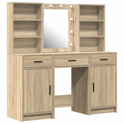 Dressing Table Set with Drawer 3 pcs Sonoma Oak Engineered Wood