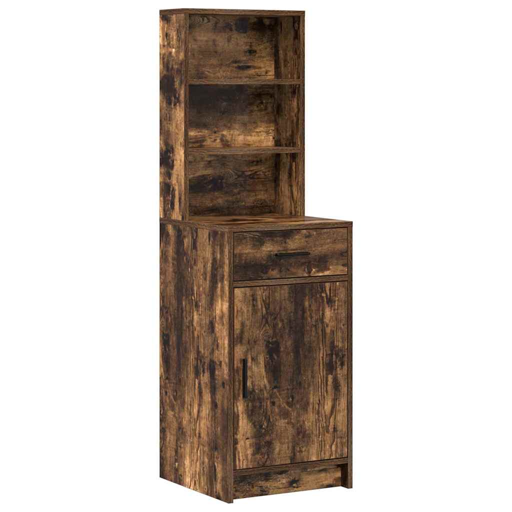 Dressing Table Set with Drawer 3 pcs Smoked Oak Engineered Wood