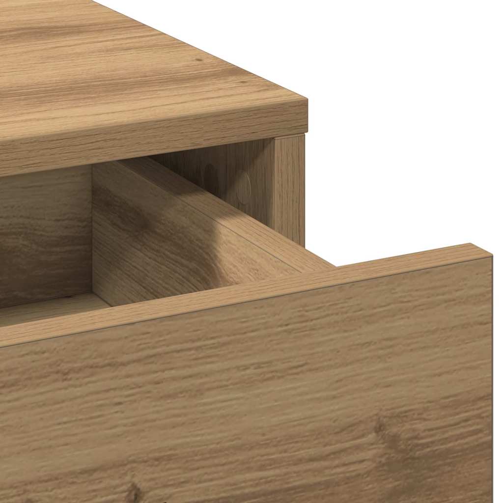 Dressing Table Set with Shelf 3 pcs Artisan Oak Engineered Wood