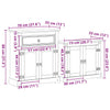 2 Piece Bathroom Furniture Set Corona Solid Wood Pine