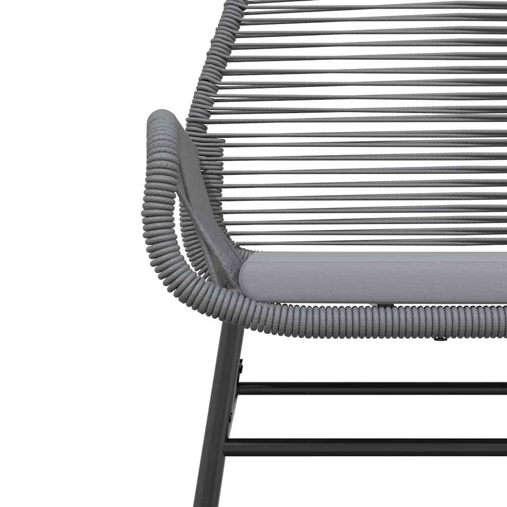 5 Piece Patio Dining Set with Cushions Gray Poly Rattan Glass