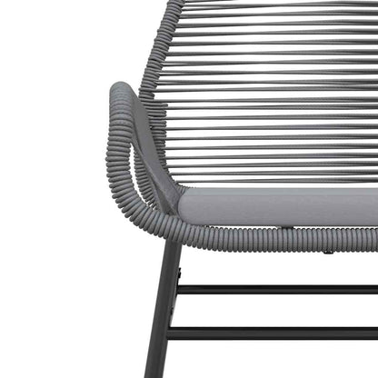 5 Piece Patio Dining Set with Cushions Gray Poly Rattan Glass