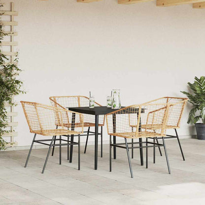 Garden Dining Set | Black, Brown