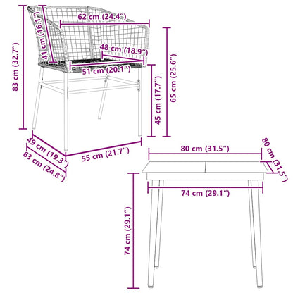 Garden Dining Set | Black, Brown