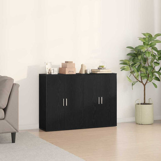 Sideboard 2 pcs Black Oak 60 x 31 x 84 cm Engineered Wood