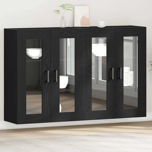 Wall Cabinets 2 pcs Black Oak 69.5 x 34 x 90 cm Engineered Wood