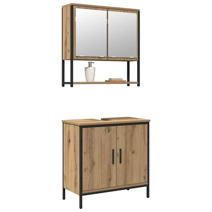 Bathroom Furniture Set 2 pcs Brown Engineered wood