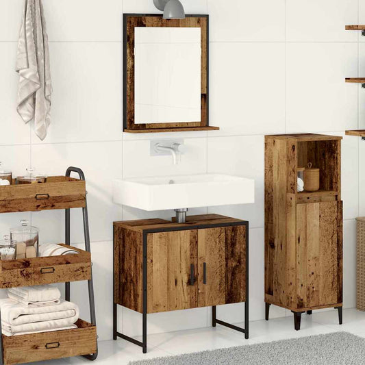 Bathroom Furniture Set 2 pcs Brown Engineered wood