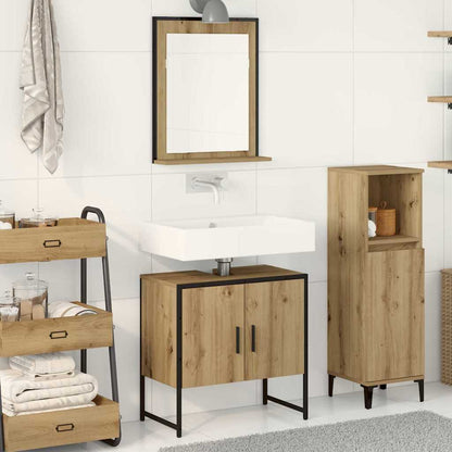 Bathroom Furniture Set 2 pcs Brown Engineered wood