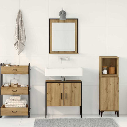 Bathroom Furniture Set 2 pcs Brown Engineered wood