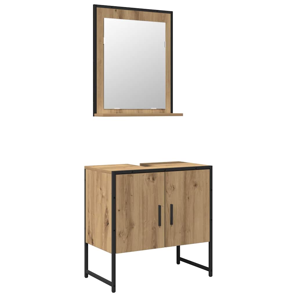 Bathroom Furniture Set 2 pcs Brown Engineered wood