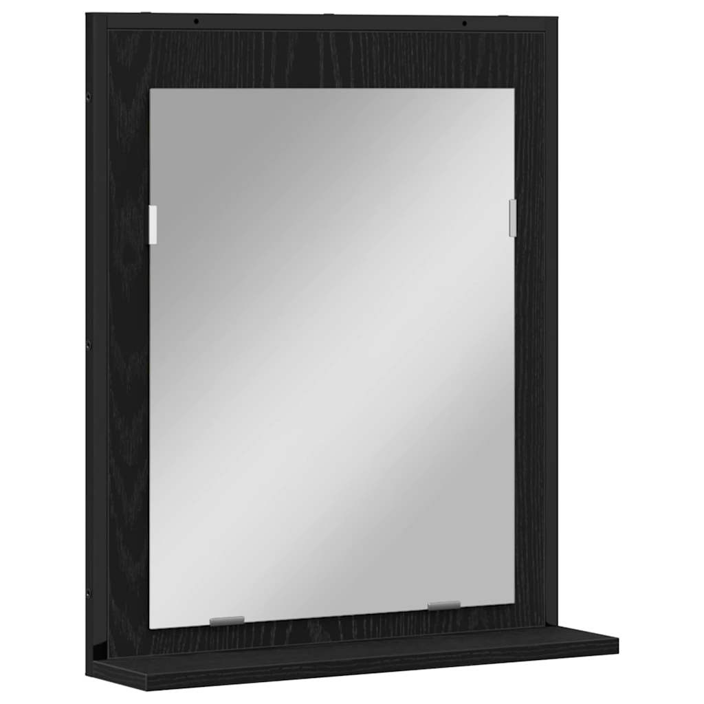 Bathroom Furniture Set Wall-mounted 2 pcs Black Engineered wood