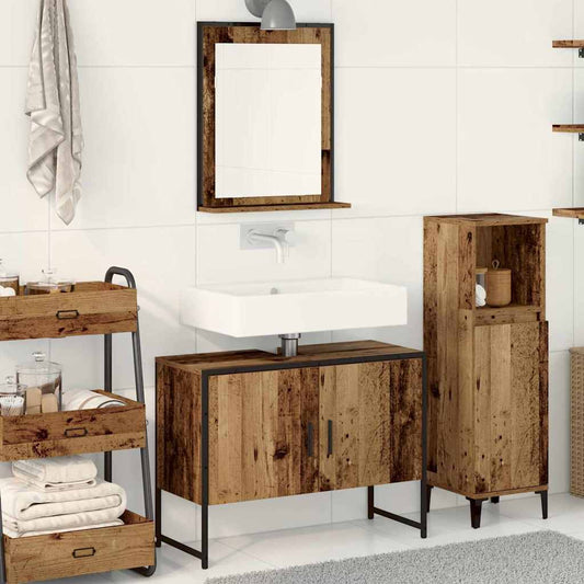 Bathroom Furniture Set 2 pcs Brown Engineered wood